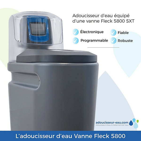 Adoucisseur D'eau Tactile 20l Fleck 5800 Xtr Volumétrique électronique Fabriqué En France