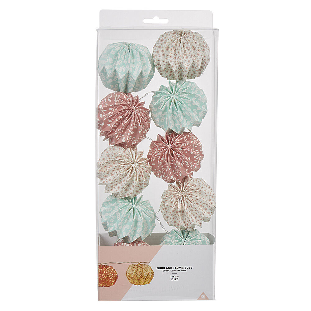 Guirlande origami rose bleu blanc