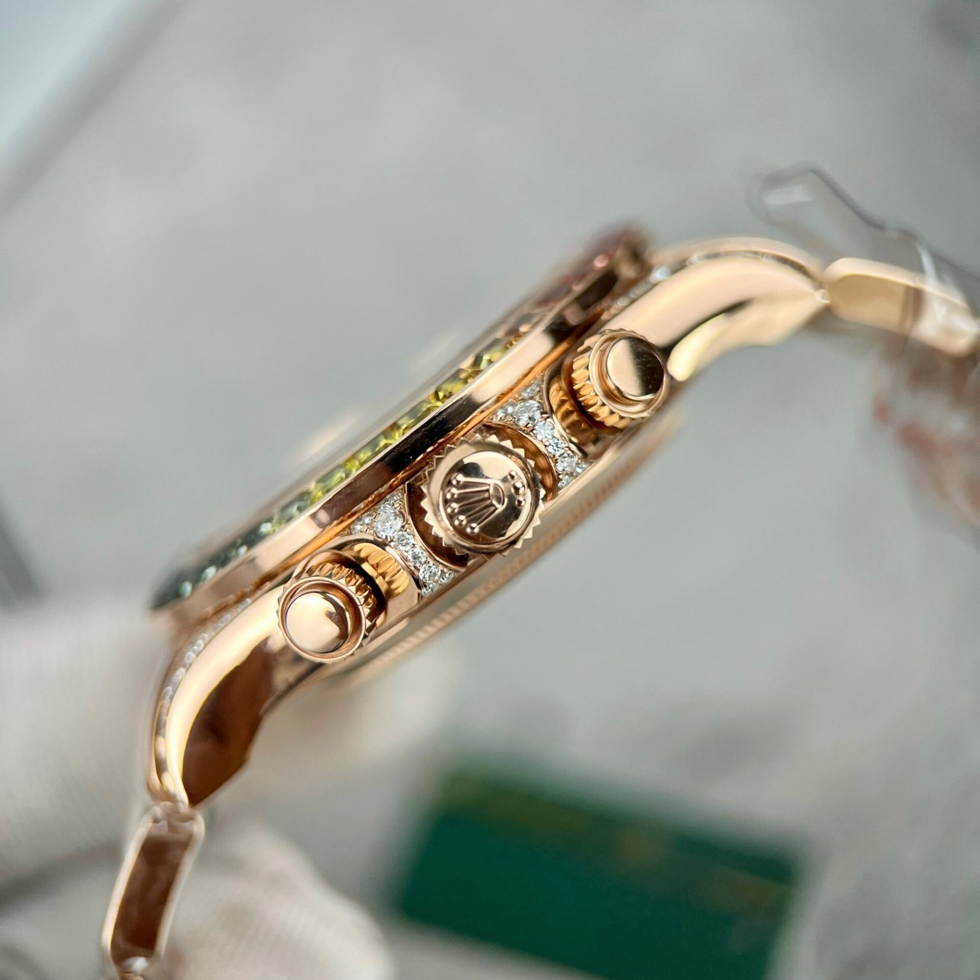 Rolex Daytona 116595RBOW Rainbow RG Plated Black Dial With Diamonds 40mm Oyster Super Clone