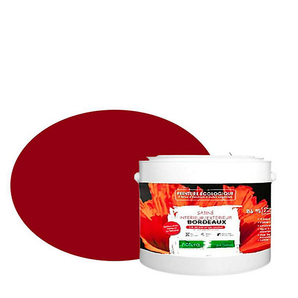 Bordeaux Peinture interieur exterieur aspect satin Natura Bordeaux - 2.5L