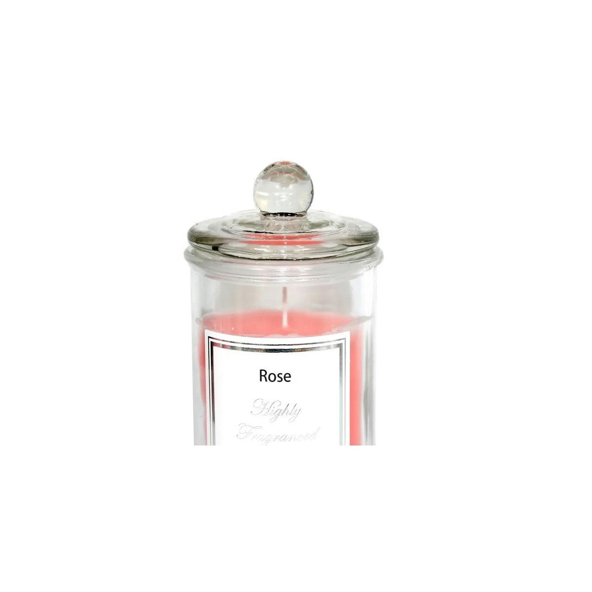 ROSE - Bougie parfumée dans pot en verre rose 9,5x17cm