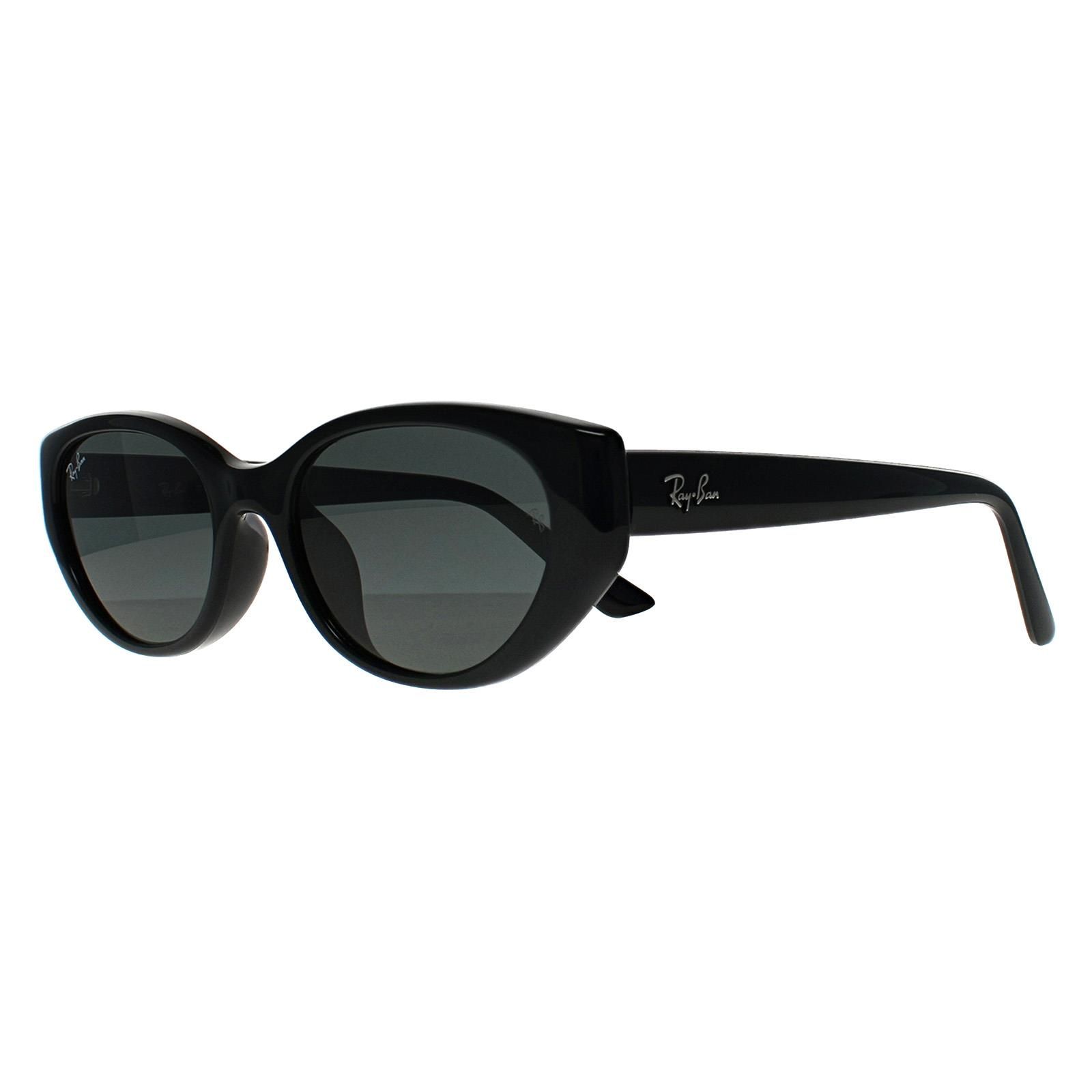 Ray-Ban Oval Polished Black Dark Grey RB4457D Bio Based