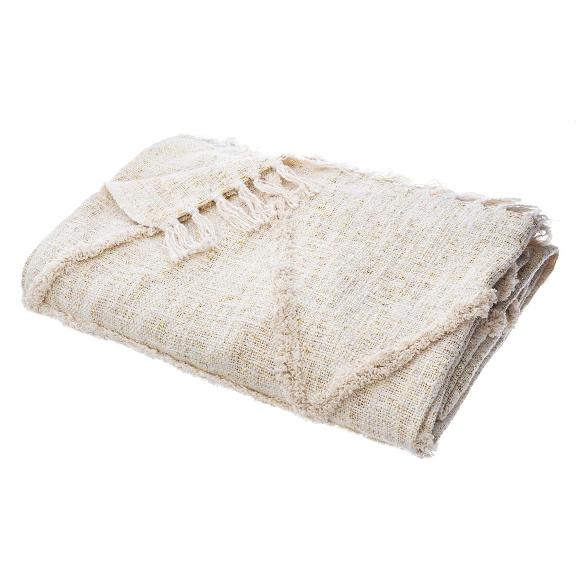 Bed throw "Shine" Beige, 130x180 cm