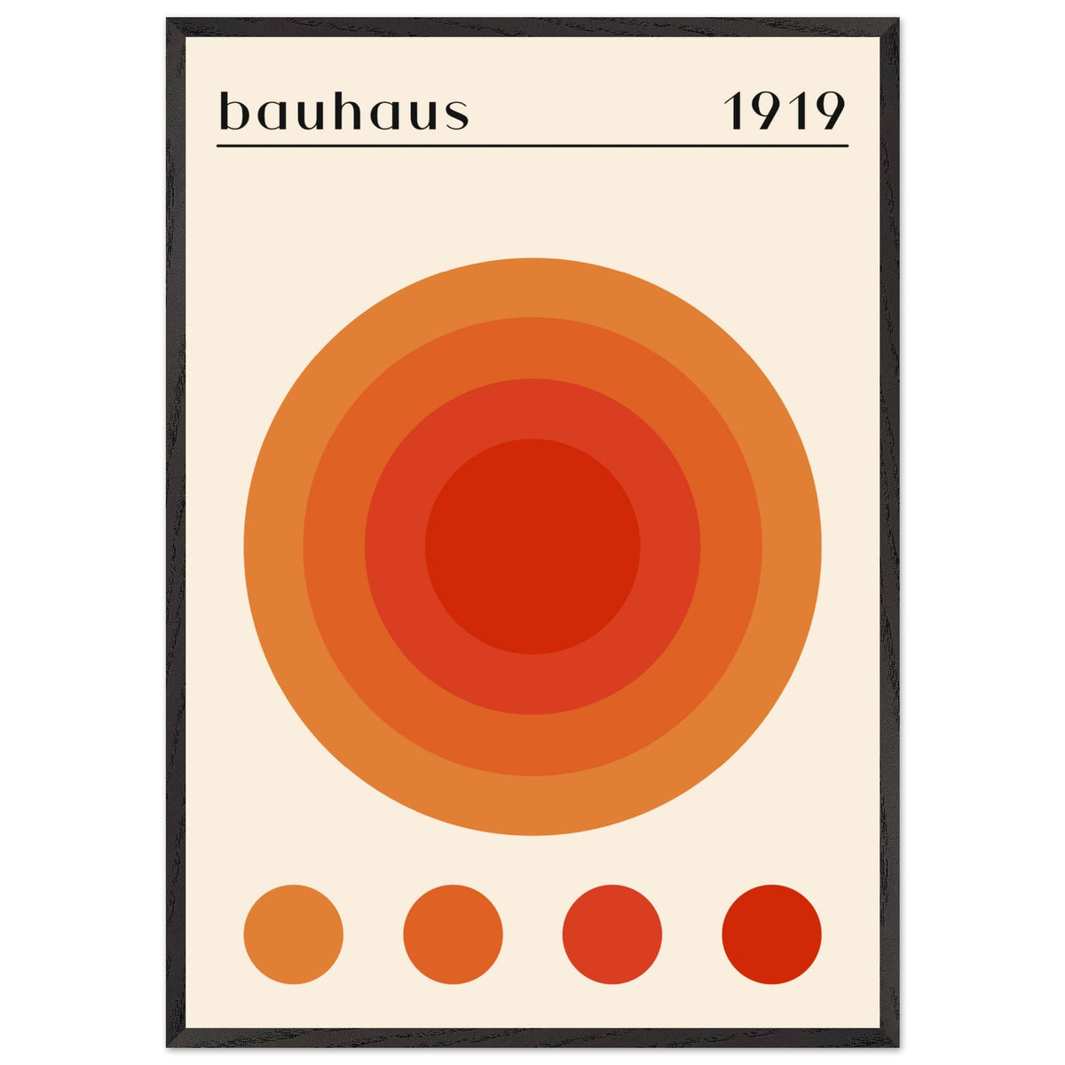 Artfulprints Poster met Lijst Bauhaus - Orange dot  - A4 21x29.7 cm - Oranje
