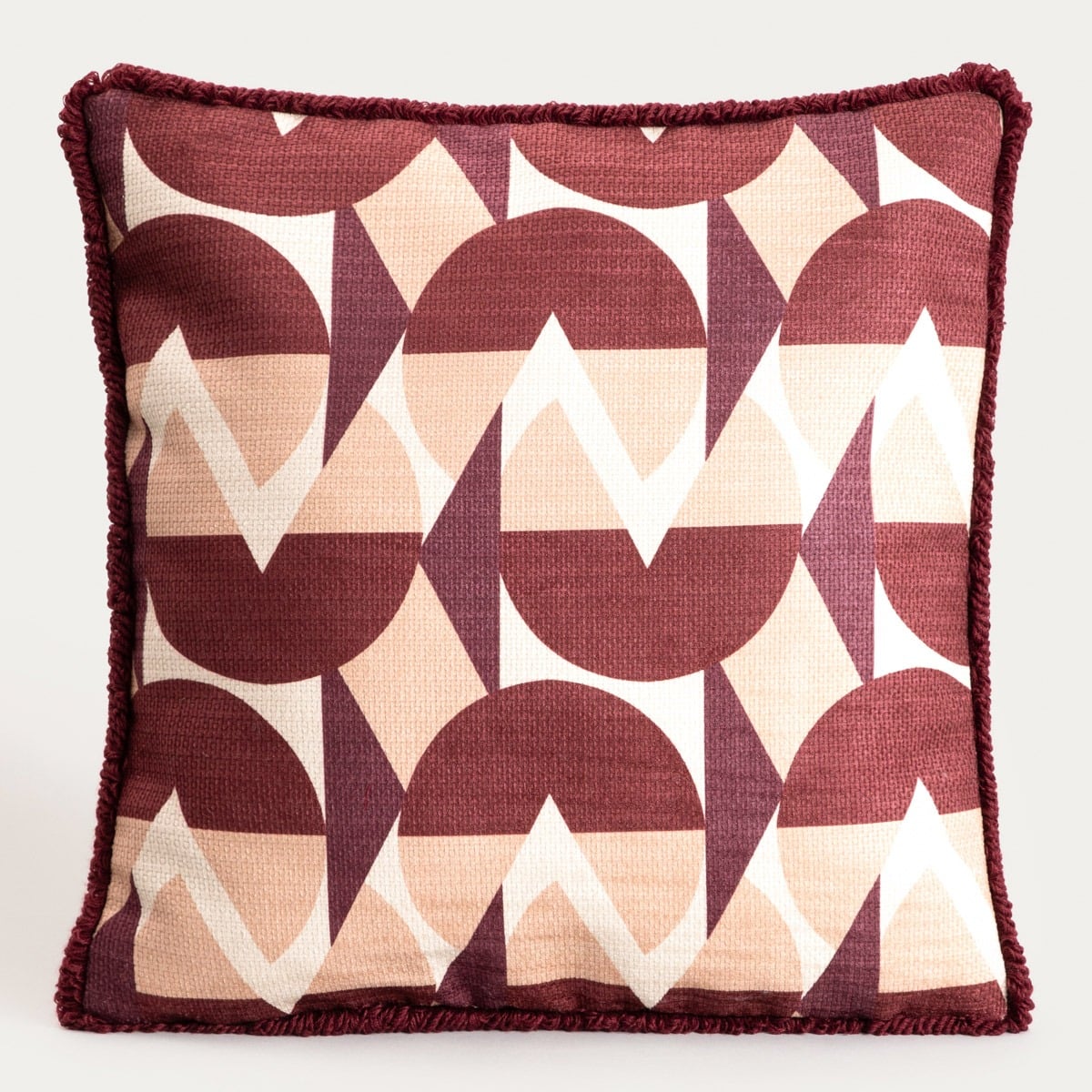 Poszewka CHERRY CHIC szenilowa z dekoracyjną lamówką i strukturalnym wzorem 45x45cm