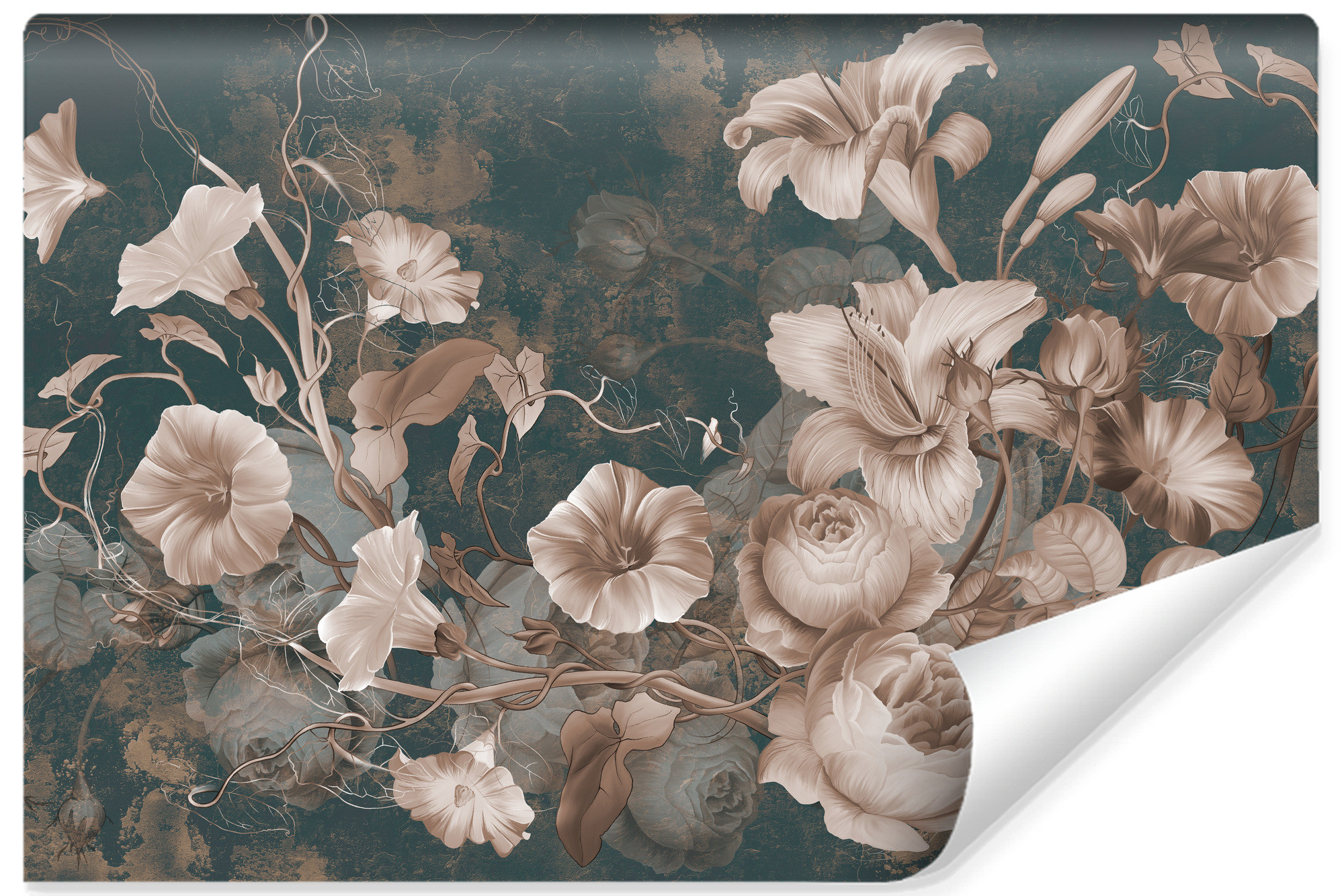 Fototapeta Kwiaty W Stylu Retro Mural Abstrakcja 90x60cm