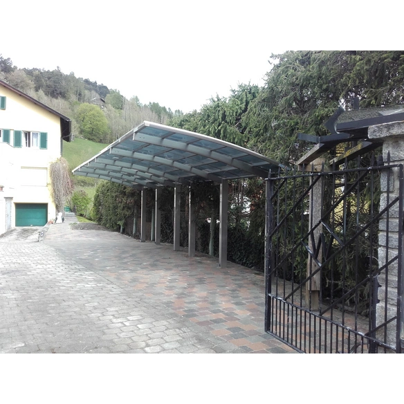 Doppelcarport »Portoforte«, Typ 110, Außenmaß BxT: 270,4 x 982,6 cm, edelstahlfarben