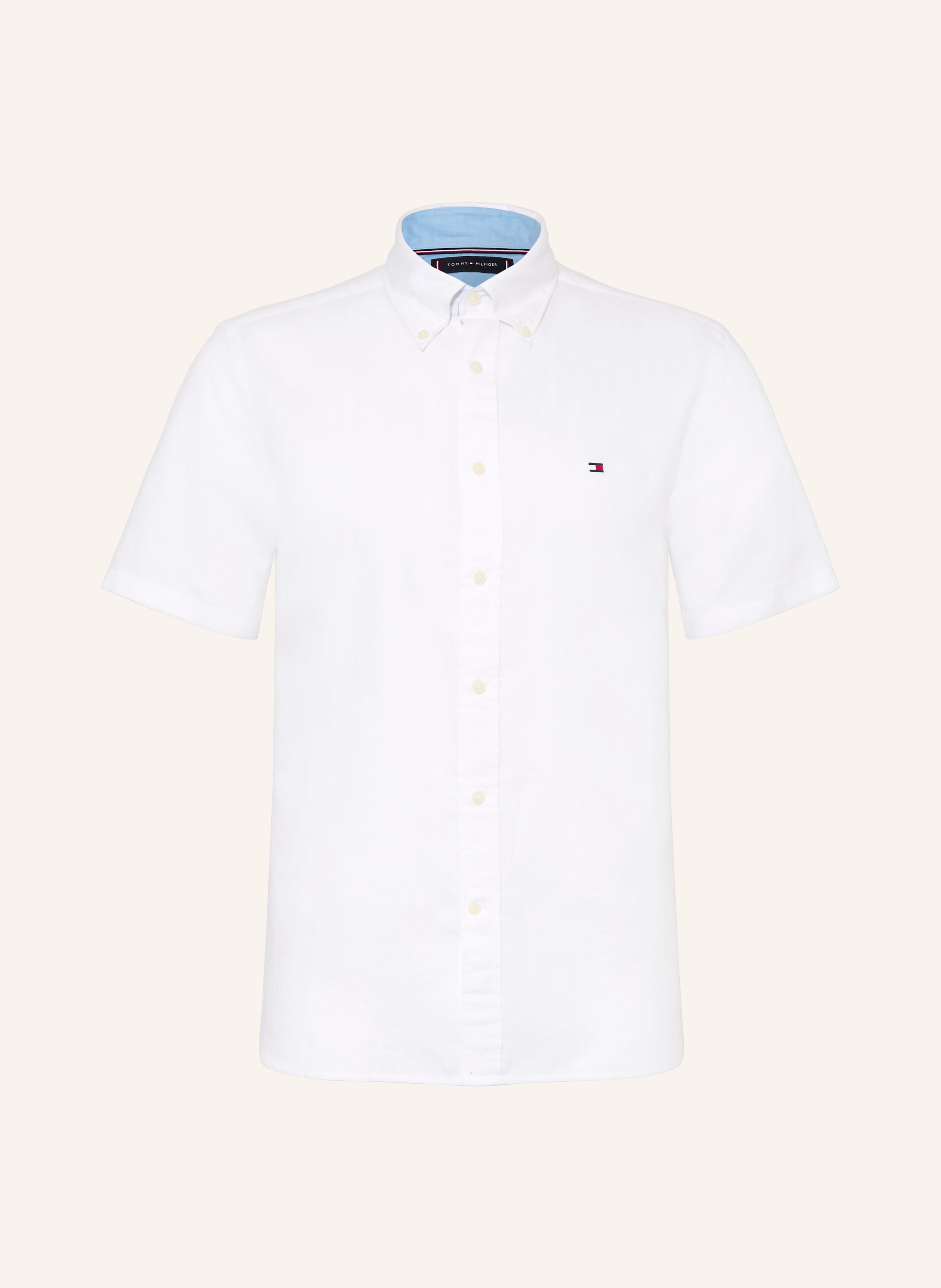 TOMMY HILFIGER Kurzarm-Hemd Regular Fit mit Leinen