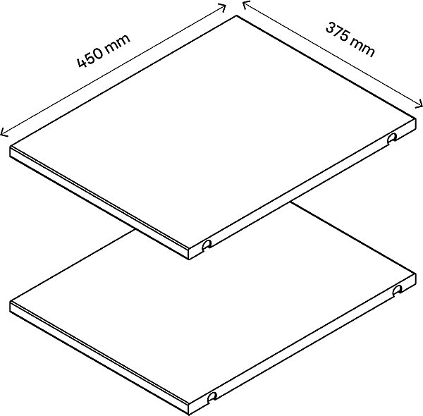 2 tablettes effet chêne GoodHome Atomia L. 33,9 x P. 43,2 cm