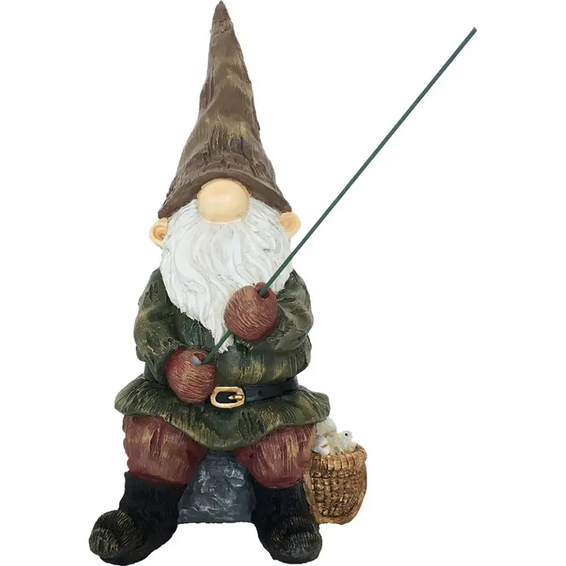 Figur 6er-Set Gartenzwerg mit Angelrute