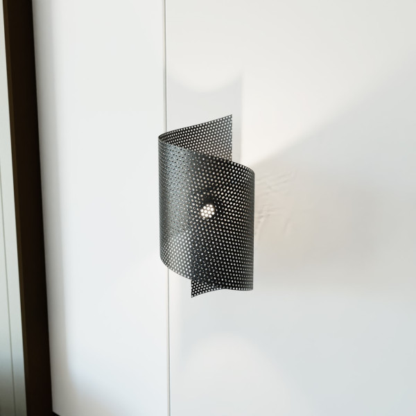 Kinkiet Spiral Black Dyskretne Miękkie Światło