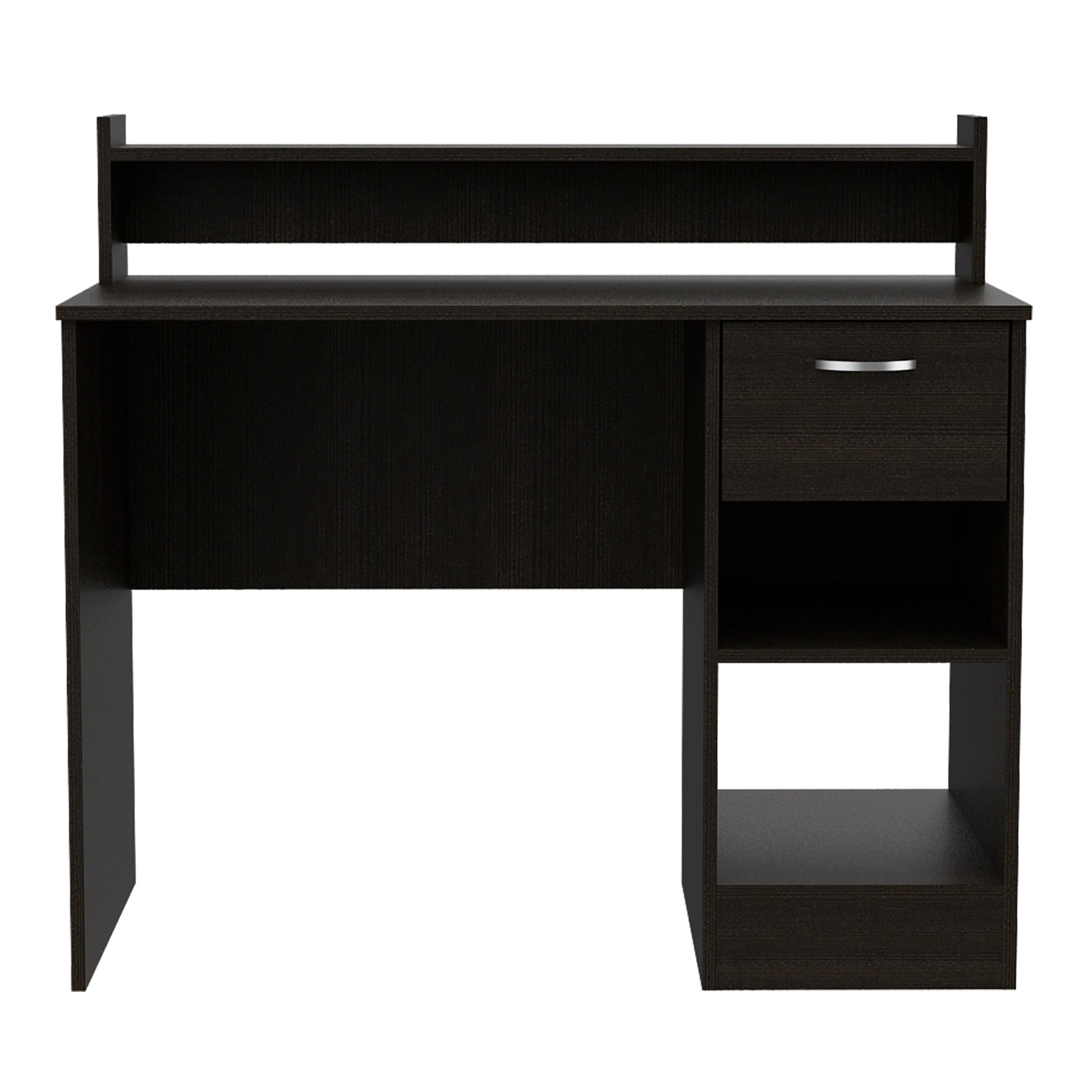 Compact Computer Desk with Storage Drawer, Hutch, and Open Shelves, 40.16 Wide