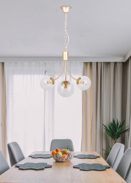 Lampa wisząca złoto-przezroczysta DANI 3xE14x40W Candellux