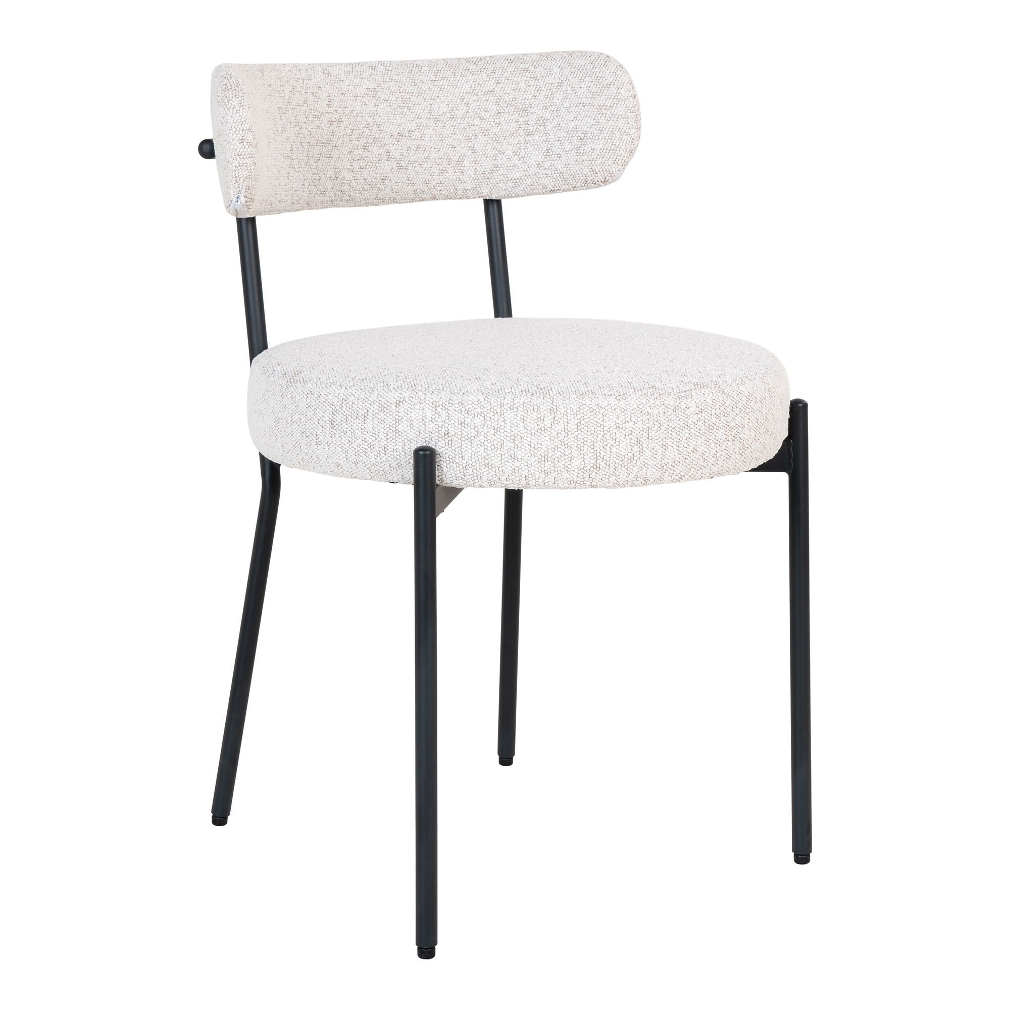 Rebellenclub Eetkamerstoel Flen - Set Van 2 - Wit Bouclé