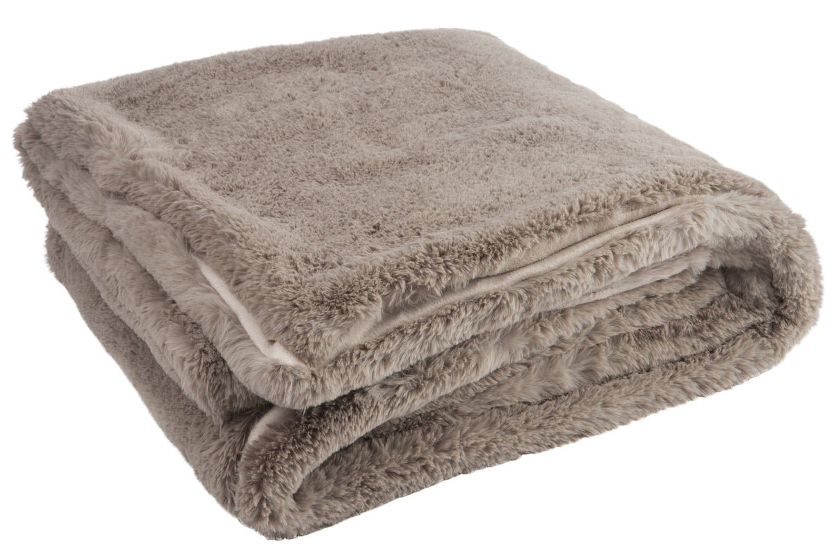 J-Line plaid Cutie - fleece deken – polyester – muisgrijs - 180 x 130 cm