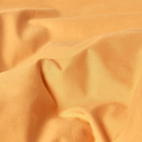 Drap plat uni 100 % coton égyptien 200 fils jaune moutarde, 240x300 cm - HOMESCAPES