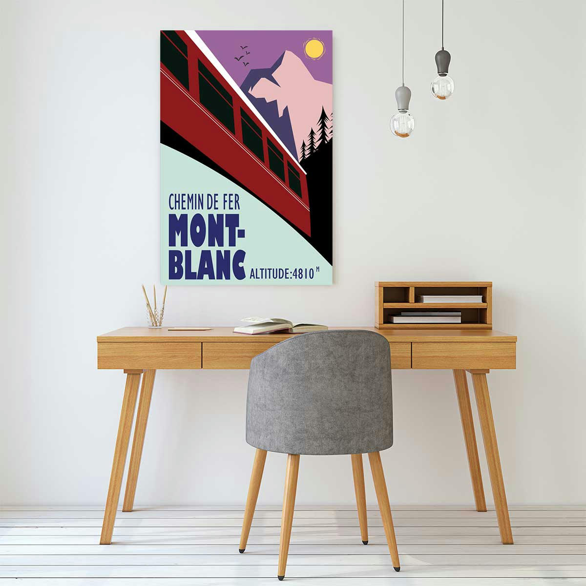 - Tableau terminus chamonix 4810m imprimé sur toile 60x90cm