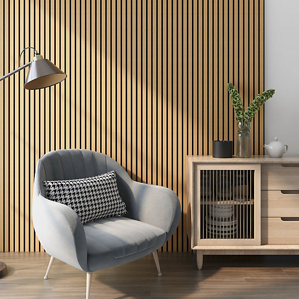 Panneaux acoustiques Vang lot de 4 panneaux effet chêne foncé NEU.HOLZ