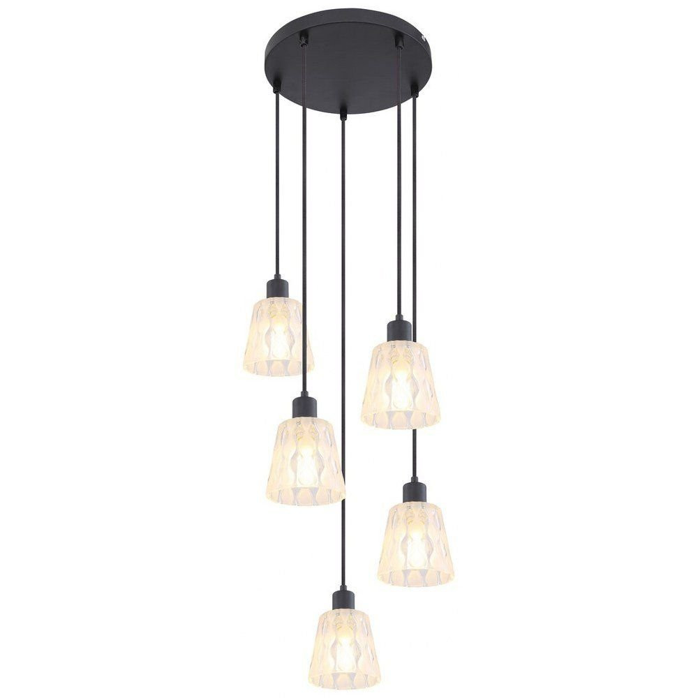 Lampa wisząca czarno-przezroczysta Jarina 5xE27x40W Rabalux