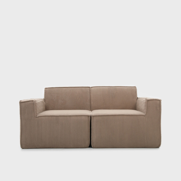 Sofa modułowa LYKKE 2-osobowa beżowa piankowa sztruksowa 190x88x73 cm HOMLA