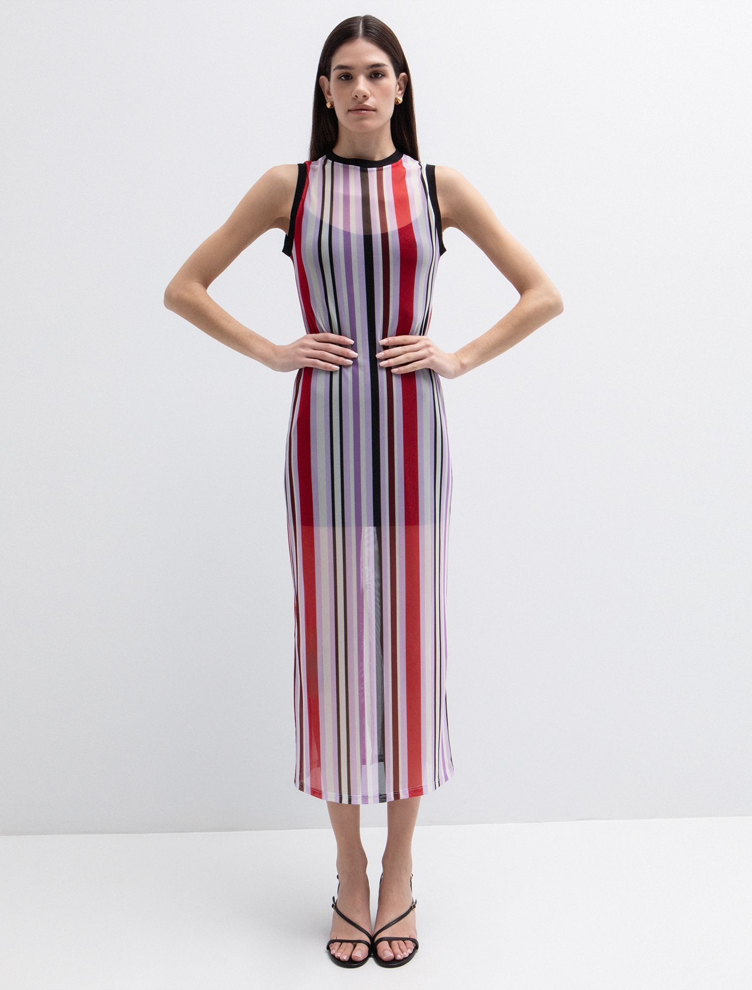 Midi φόρεμα με ρίγες