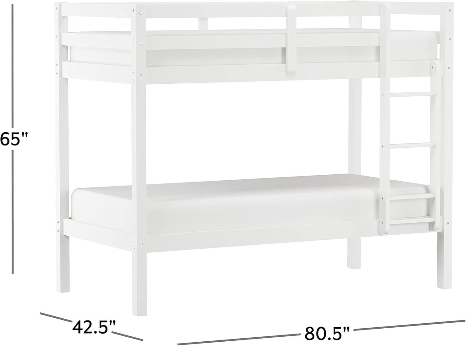 Hillsdale Kids and Teens Caspian Twin Bunk Bed, Twin/Twin, White