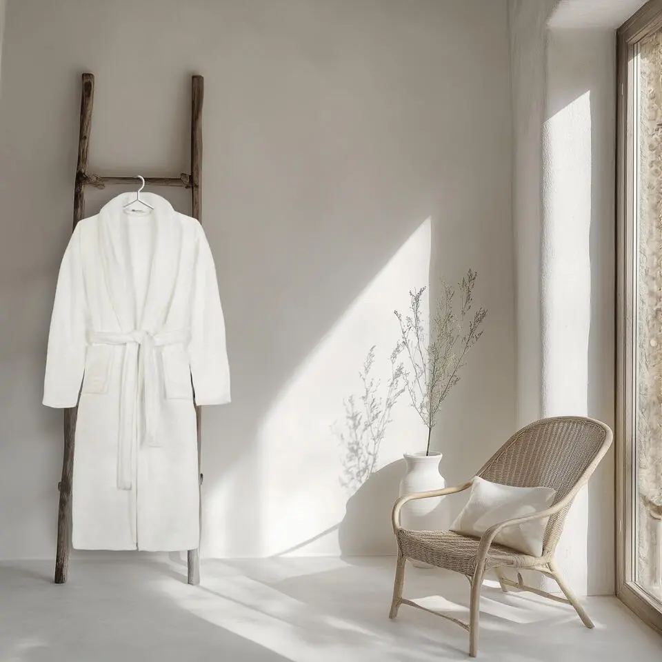 Good Morning badjas uni - XL/XXL - Wit - 100% Polyester flanel