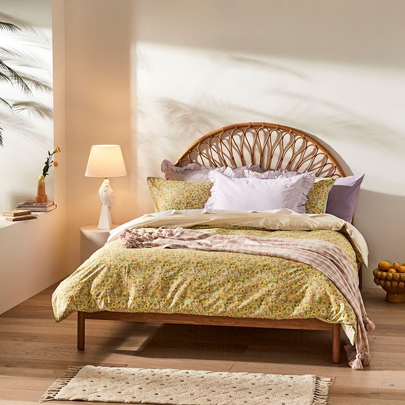 Leila Lemon Drop Floral Pillowcase