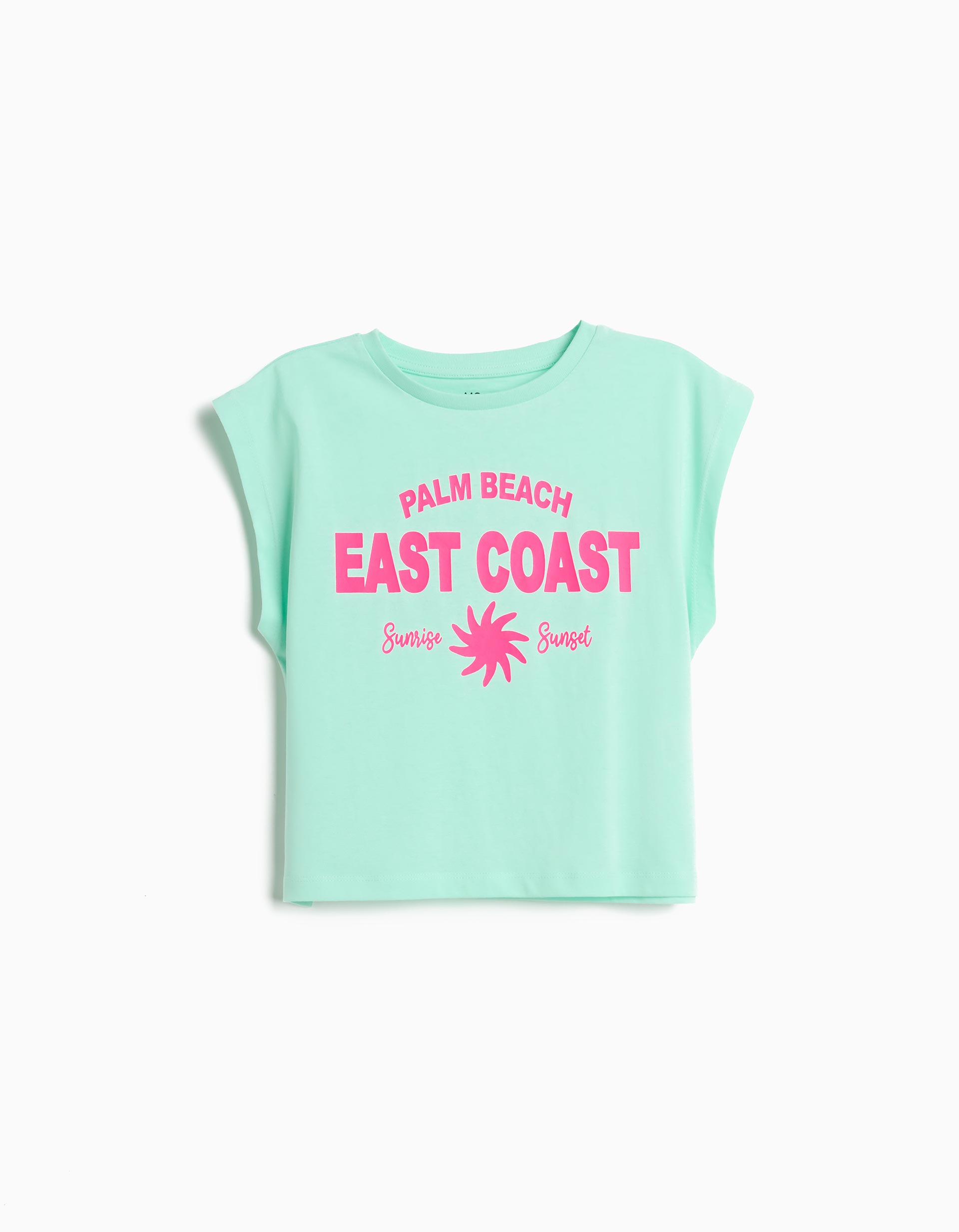 T-shirt Estampada, Menina, Verde Claro