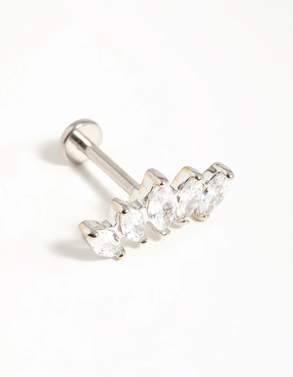 Surgical Steel Diamante Fan Flat Back Stud