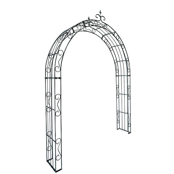 Arche de jardin LEA with pointu arrond - 200 cm revêtement en poudre noir