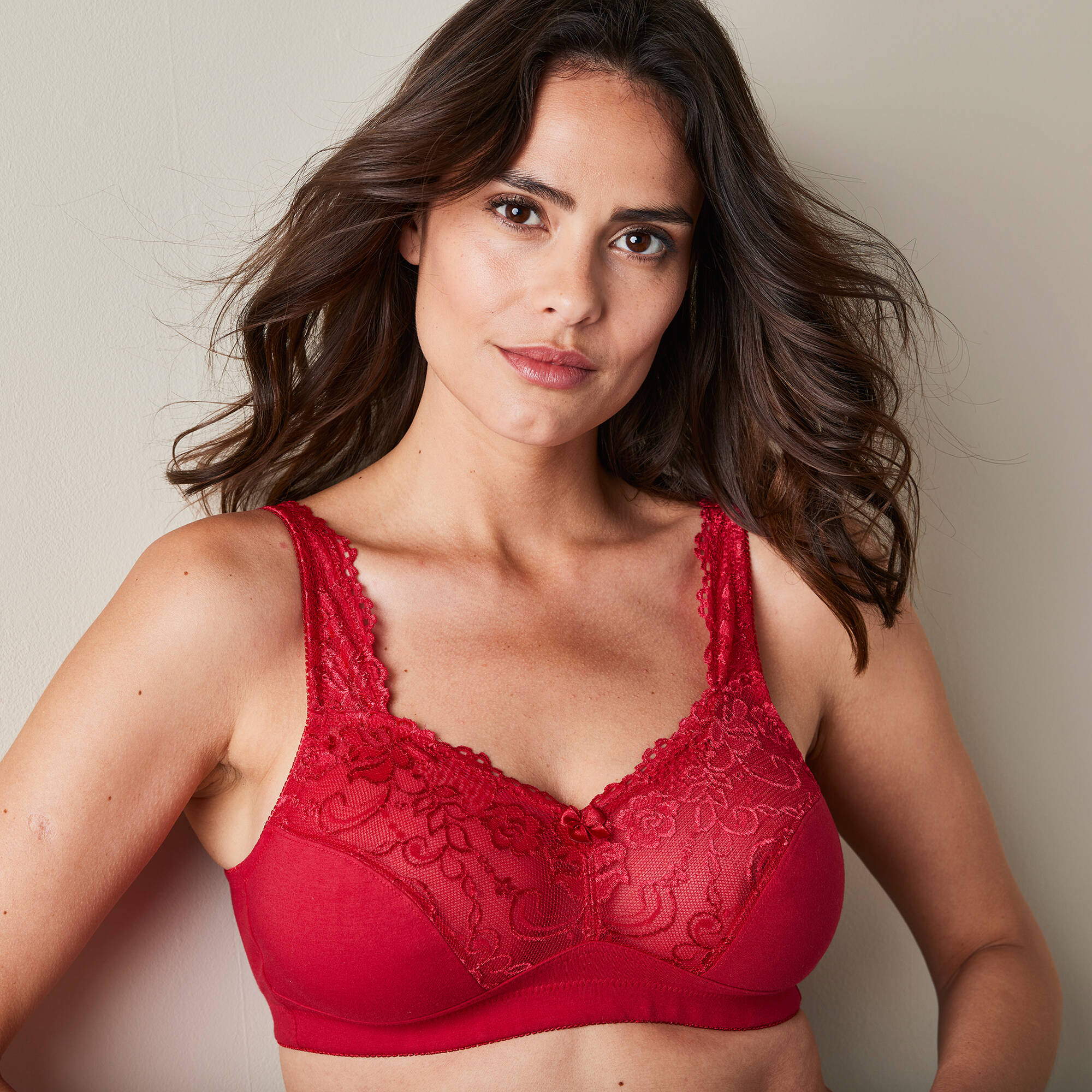 Soutien-gorge coton dentelle sans armatures - lot de 2