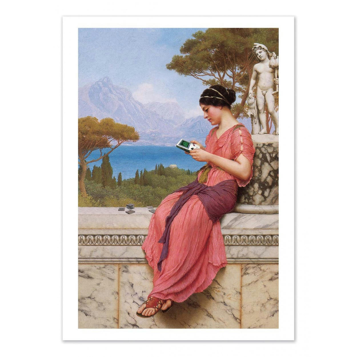 JONAS LOOSE - THE GAME OF LOVE - Affiche d'art avec Cadre bois noir - 30 x 40 cm