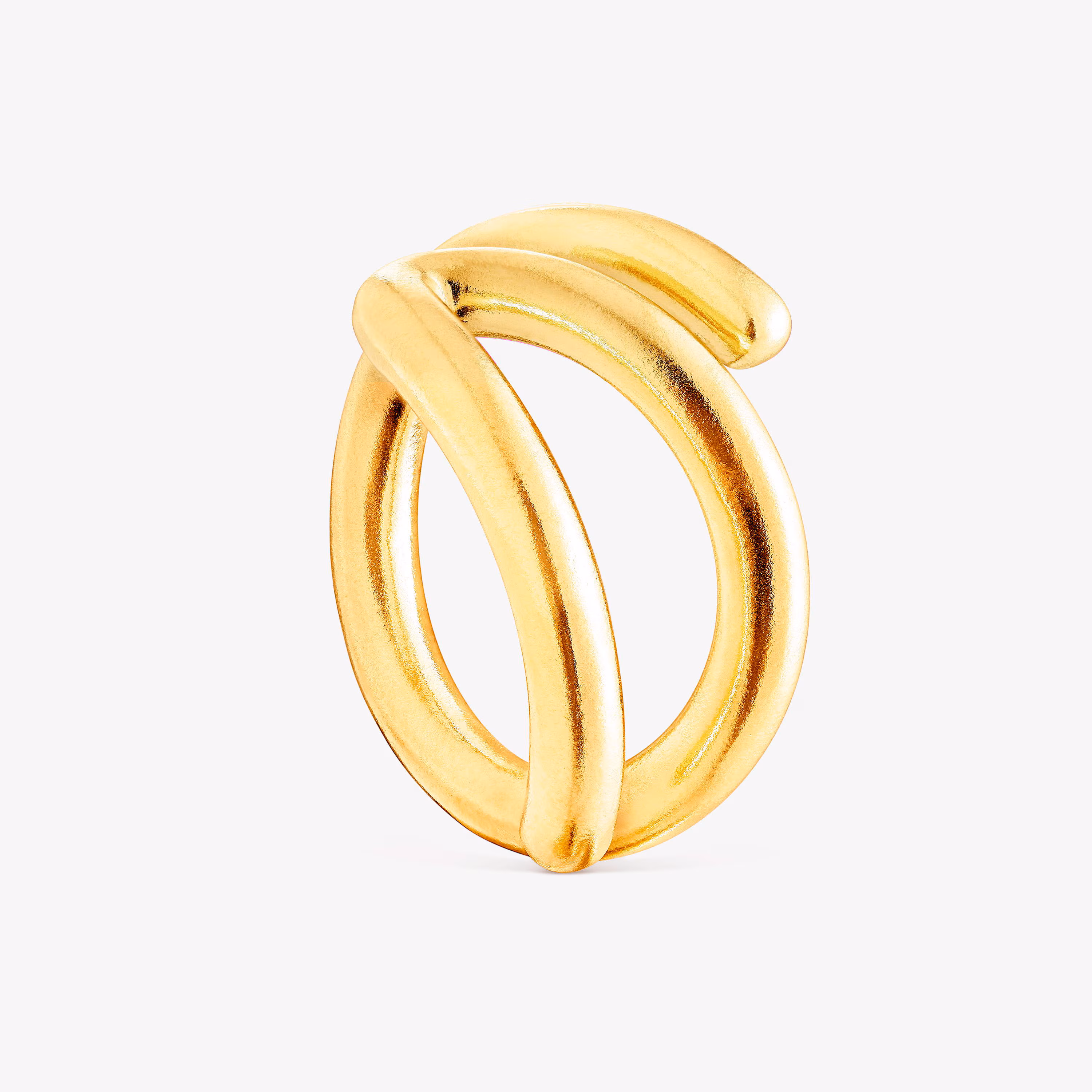 Anillo abierto de plata vermeil Bent