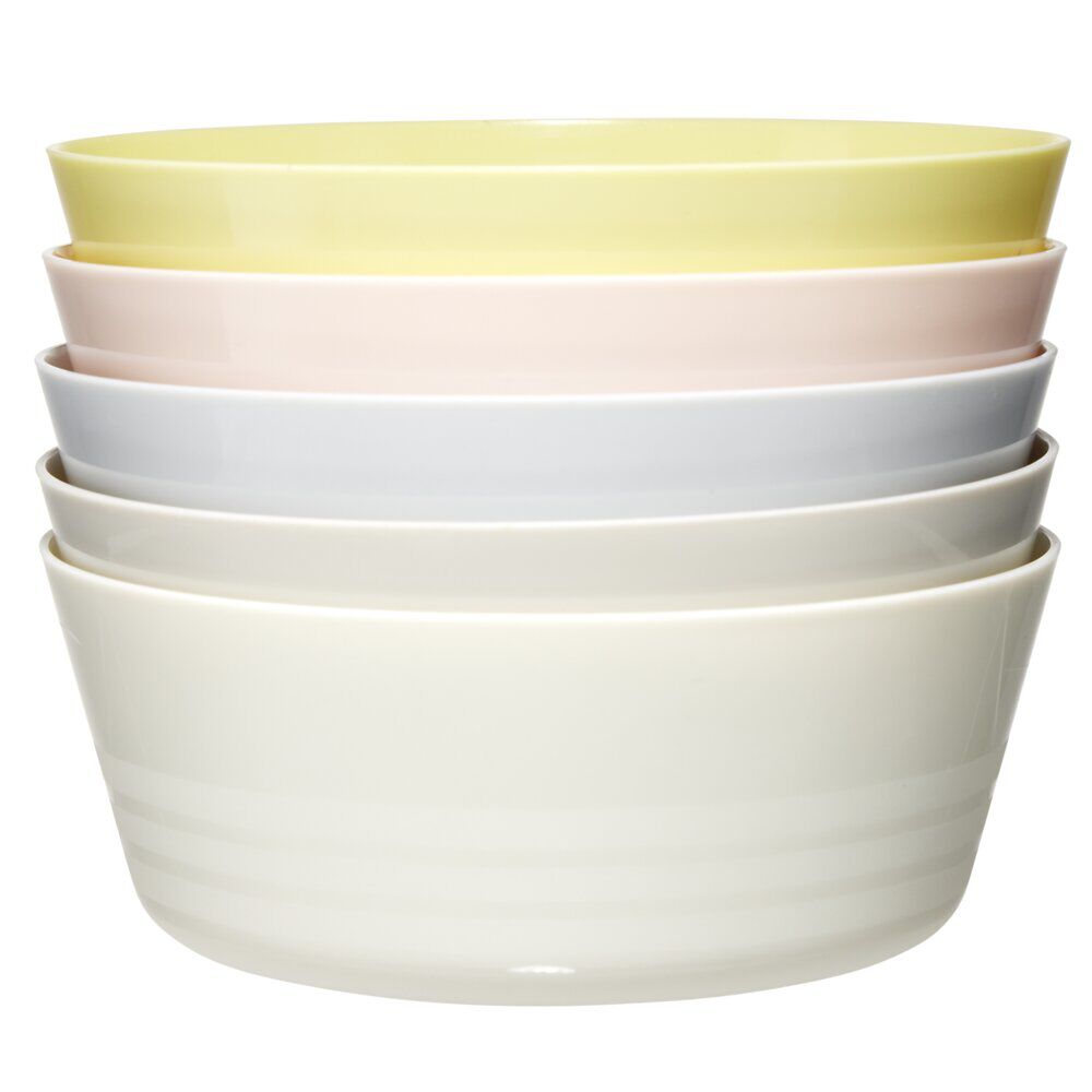 Bol à pique-nique plastique réutilisable Ø11,5xH5cm (5 pièces)