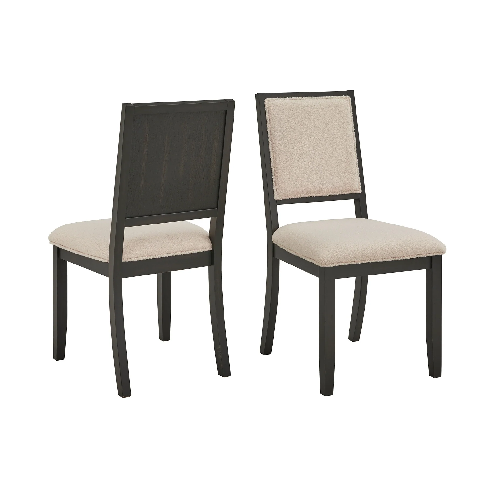 Harstad Wood Finish Cream Boucle Fabric Dining Chair (Set of 2) by iNSPIRE Q Modern
