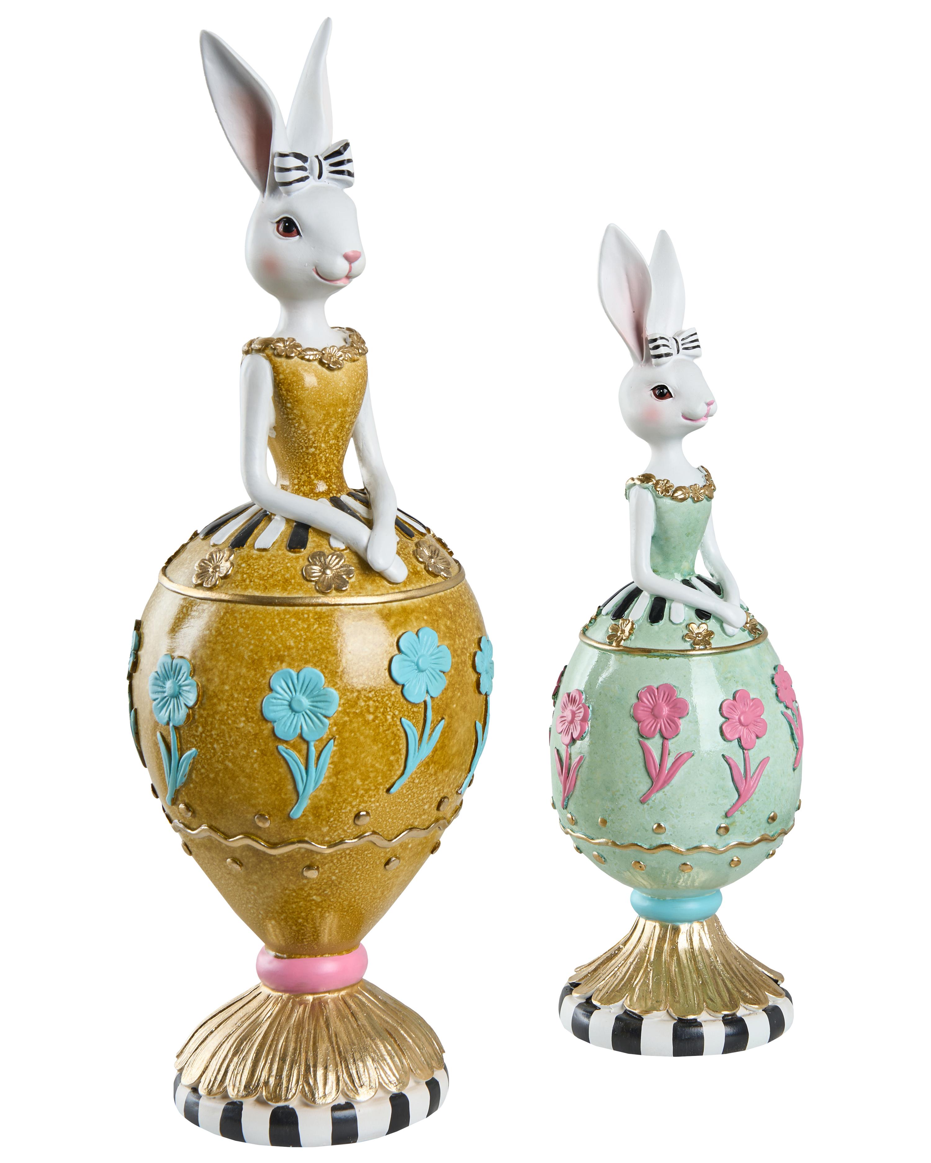 Set of 2 Figurines Rabbit ODENSE Multicolour
