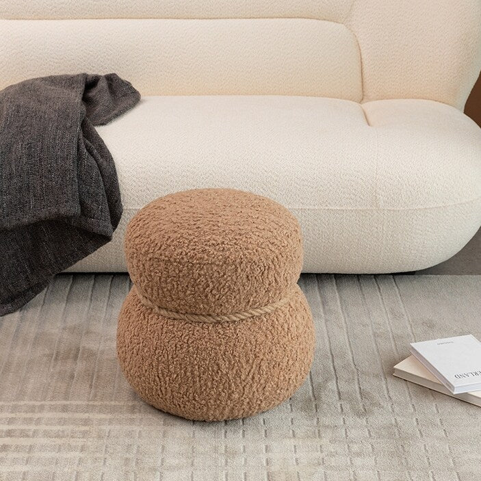 Modern Broadcloth Pleat Snowman Stool for Bedroom