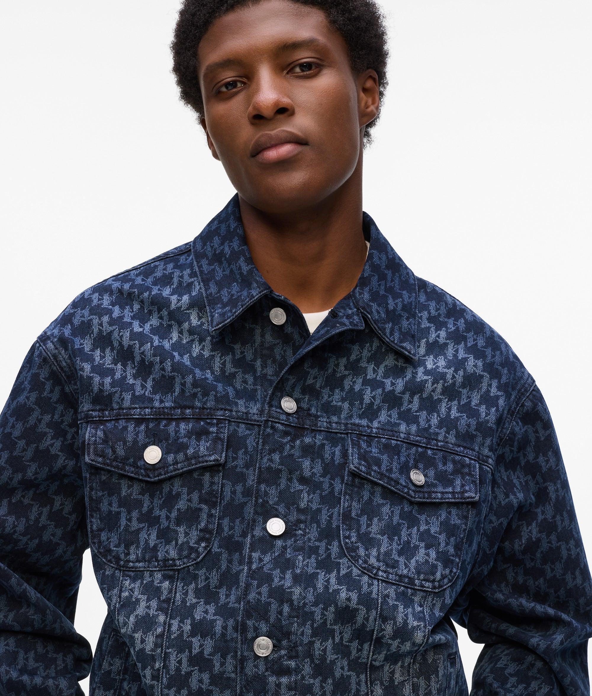 Veste en jean avec Monogram sur toute la surface