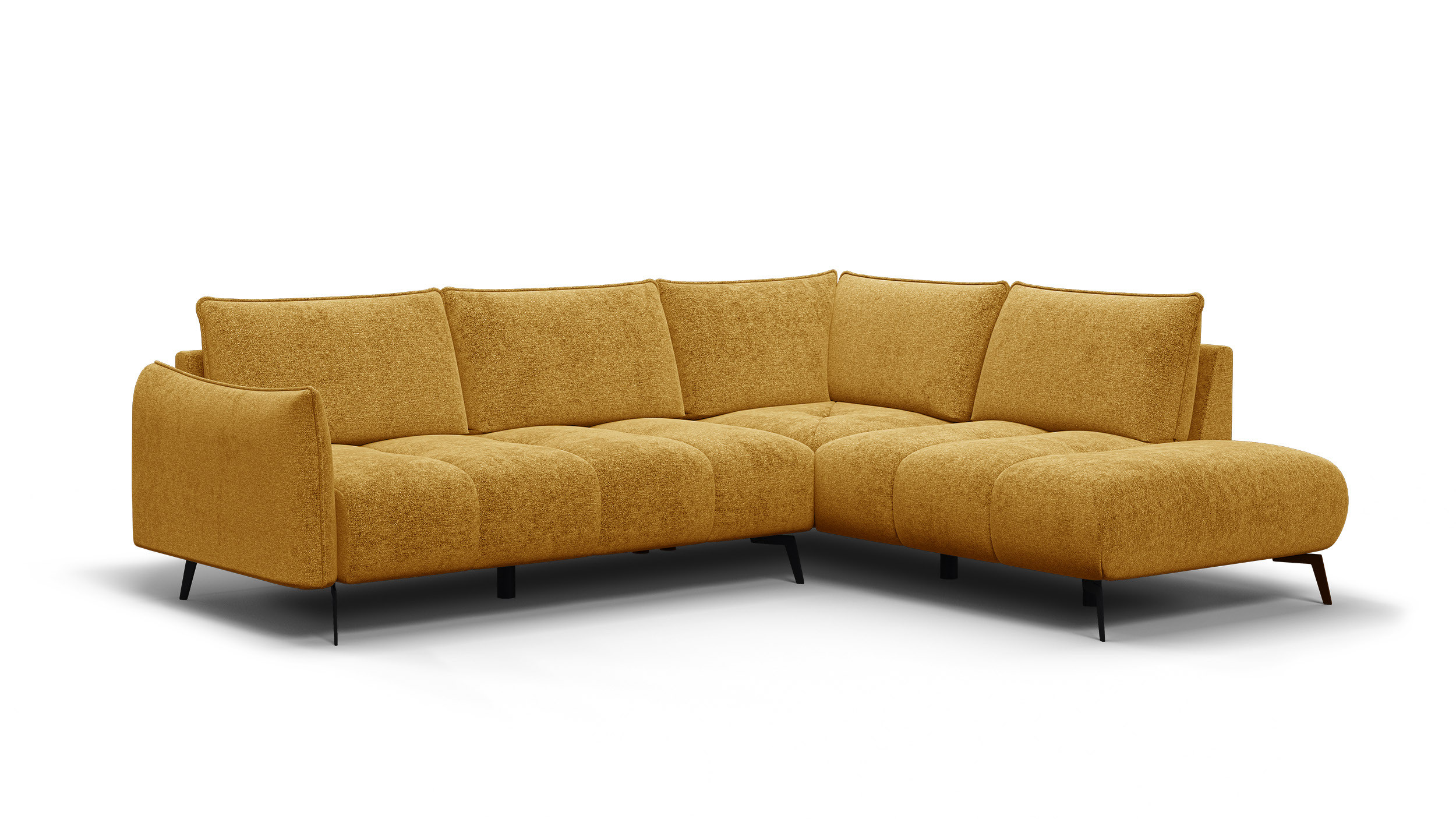 Sofa narożna 5 osobowa prawa AERA, miodowa