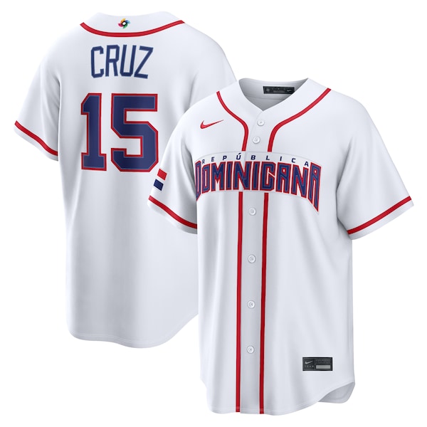 Oneil Cruz Dominican Republic Baseball Nike 2026 World Baseball Classic Home Stadium Jersey - White