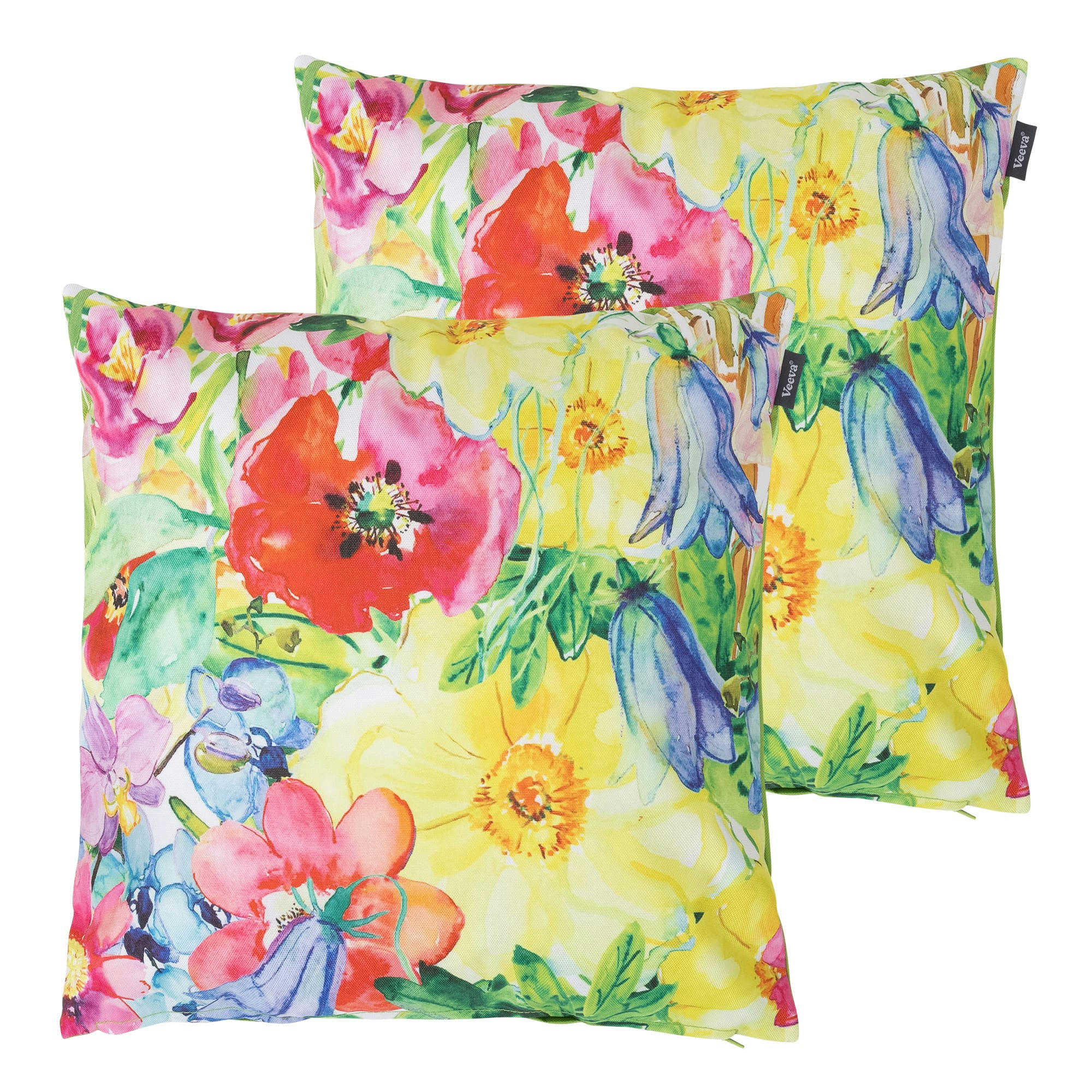 - Lot de 2 coussins d'extérieur vert 43x43