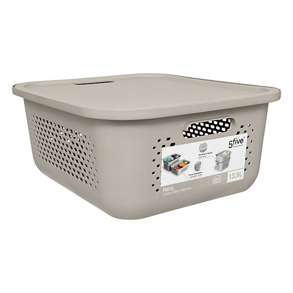 Panier Aera 13,9L avec couvercle - Blanc- 5five