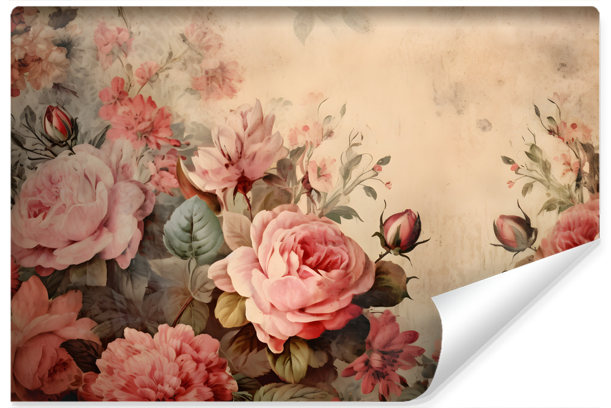 Fototapeta Kolorowe Kwiaty W Stylu Retro 90x60cm
