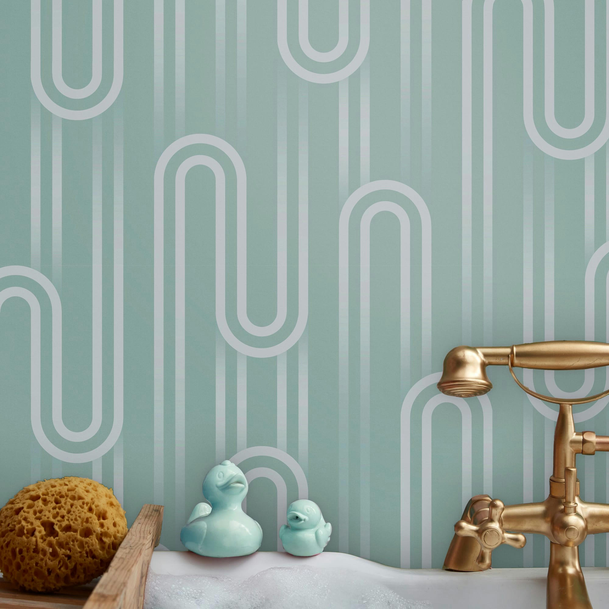 - papier peint ups & downs vert 1005x52cm
