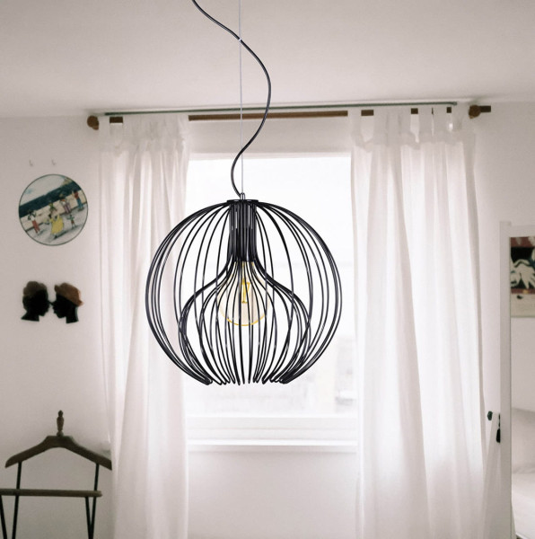Lampa wisząca Tori czarna 1xE27x60W wym:105x40x40cm IP20 Kaja