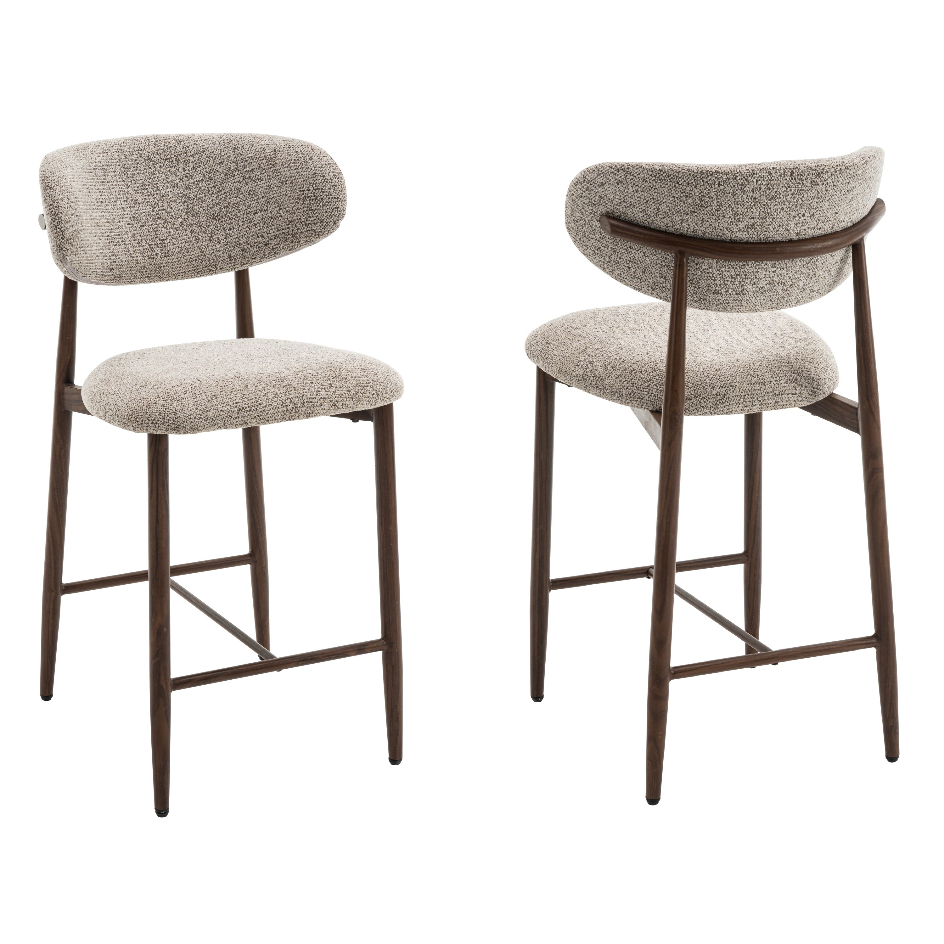 Furnihaus - Barkrukken set van 2 - Celia - Bruin Walnoot