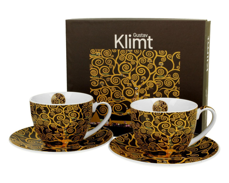Zestaw 2 filiżanek Klimt Tree Of Life 250 ml do Kawy Herbaty