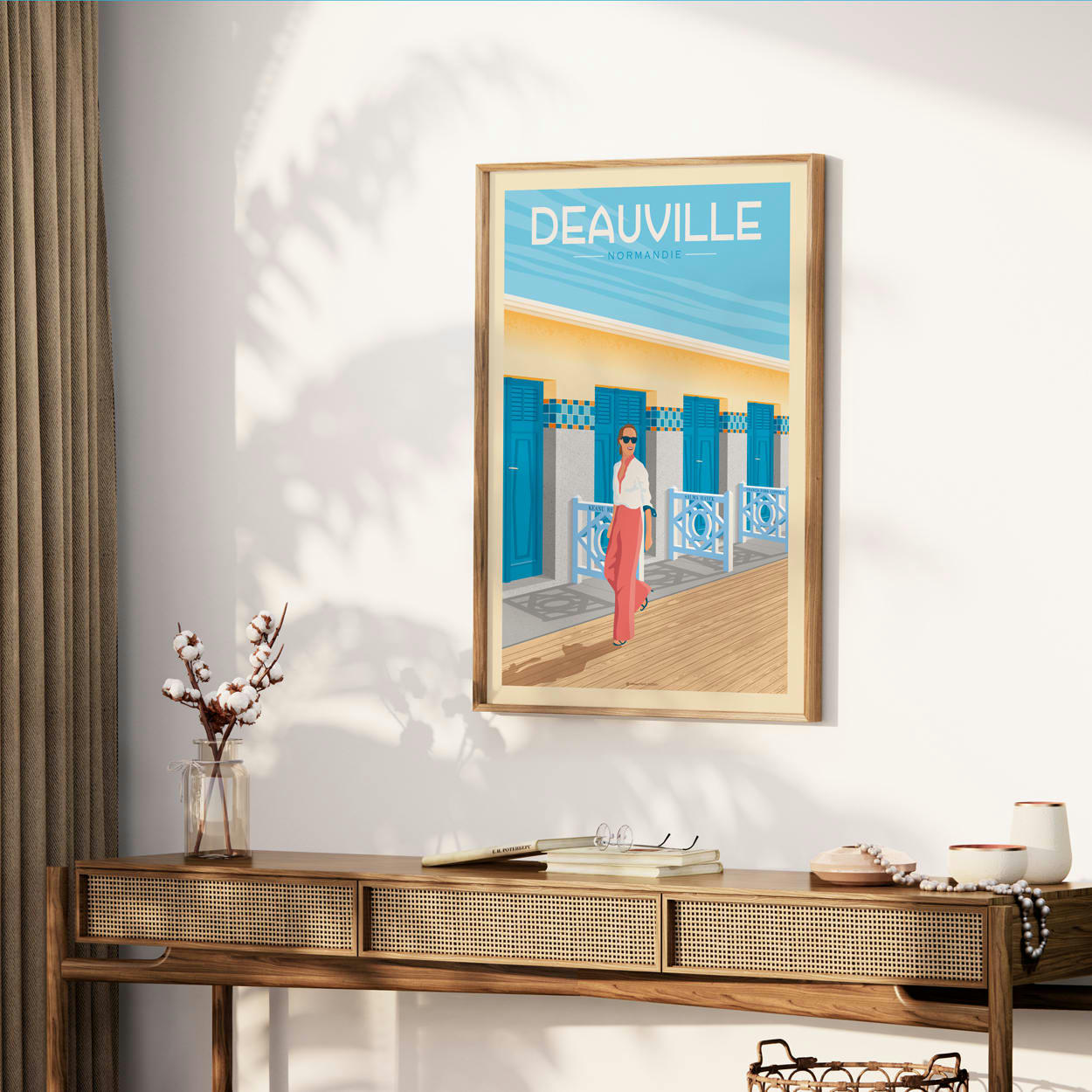 - Affiche Deauville Normandie France - Les Planches 30x40 cm