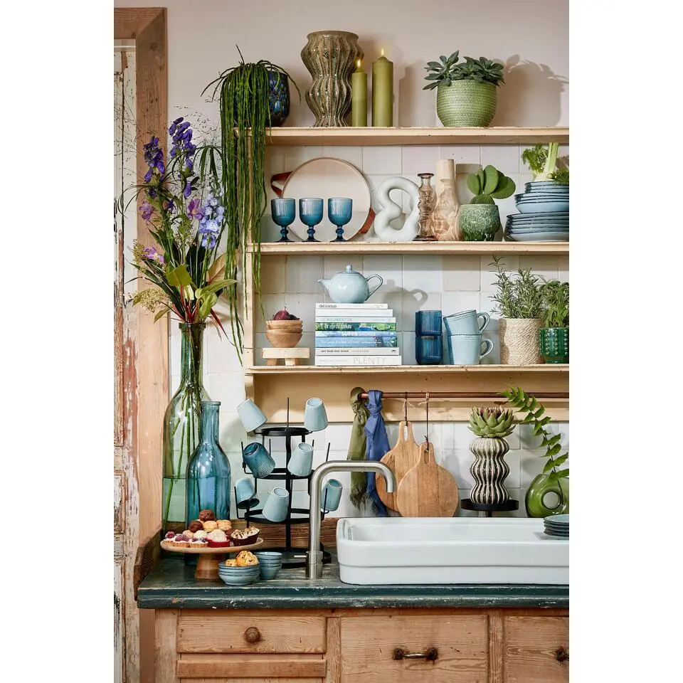 Mica Decorations Merlot Wijnglas - Set van 6 - 250 ml - Blauw